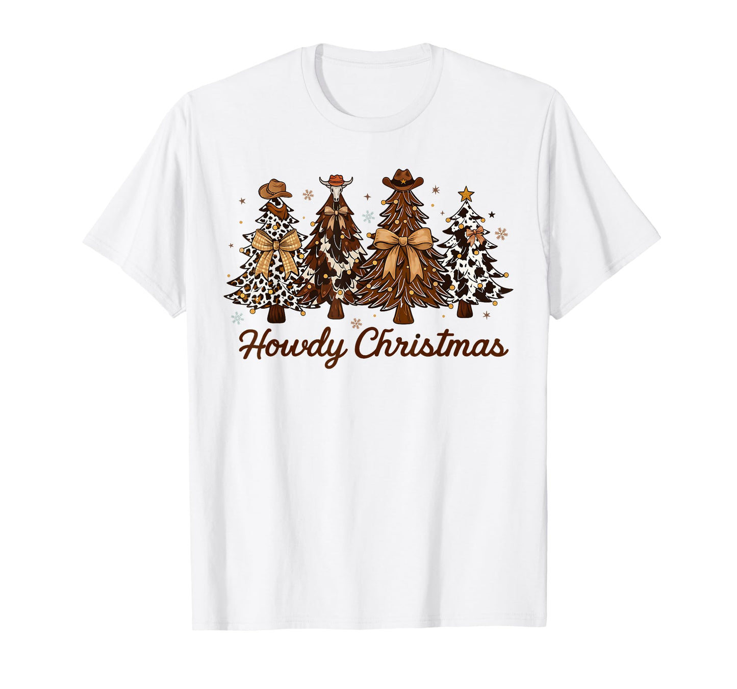 Howdy Christmas Tree Coquette Bow Western Xmas Pjs Cowgirl T-Shirt
