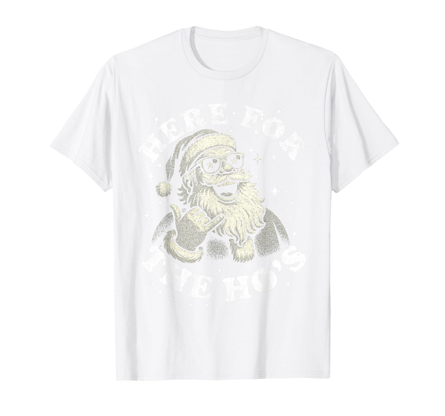 Funny Gag Retro Christmas Only Here for The Ho's Santa Shaka T-Shirt