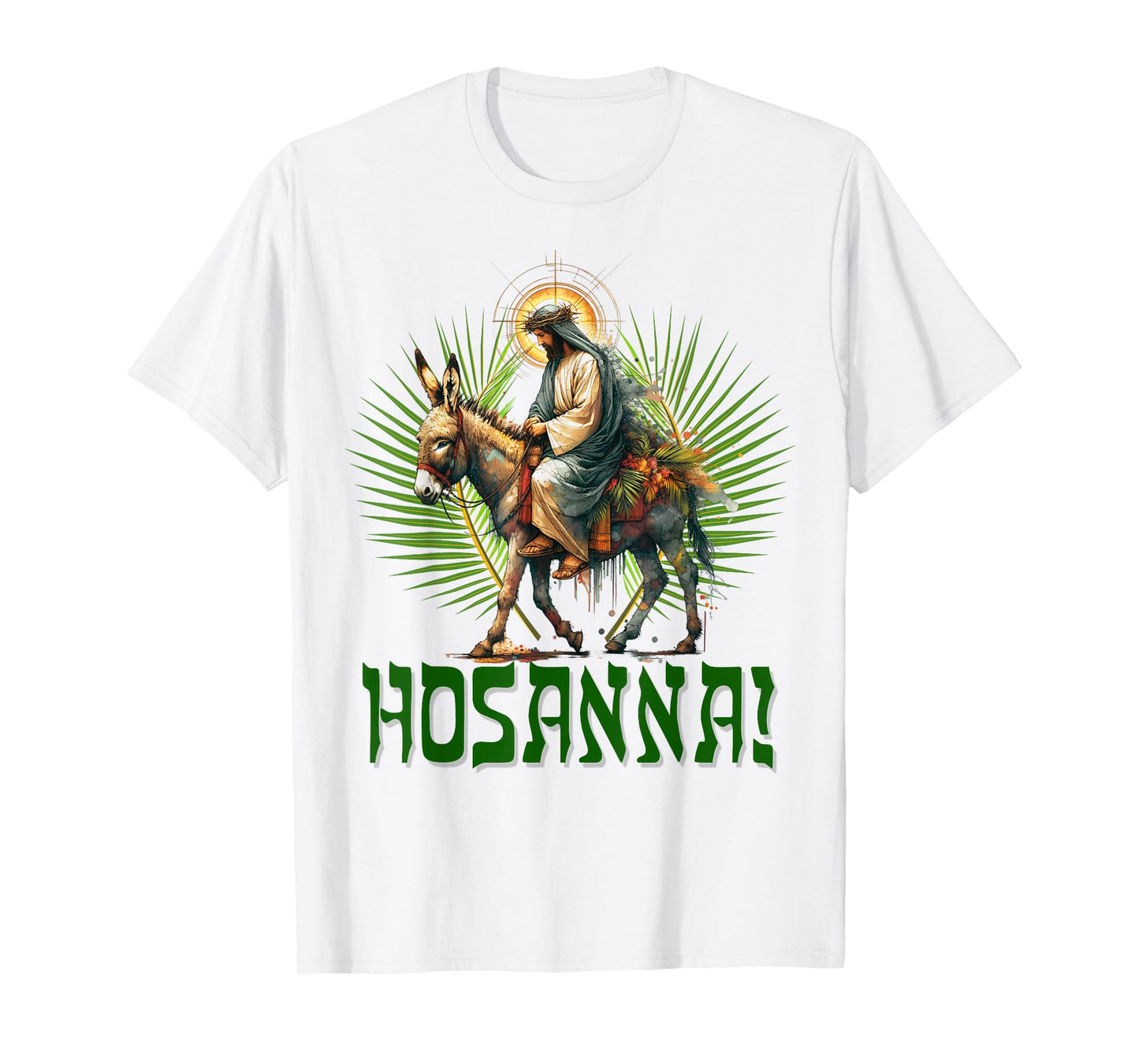 Hosanna! Christian Palm Sunday Jesus riding a Donkey T-Shirt