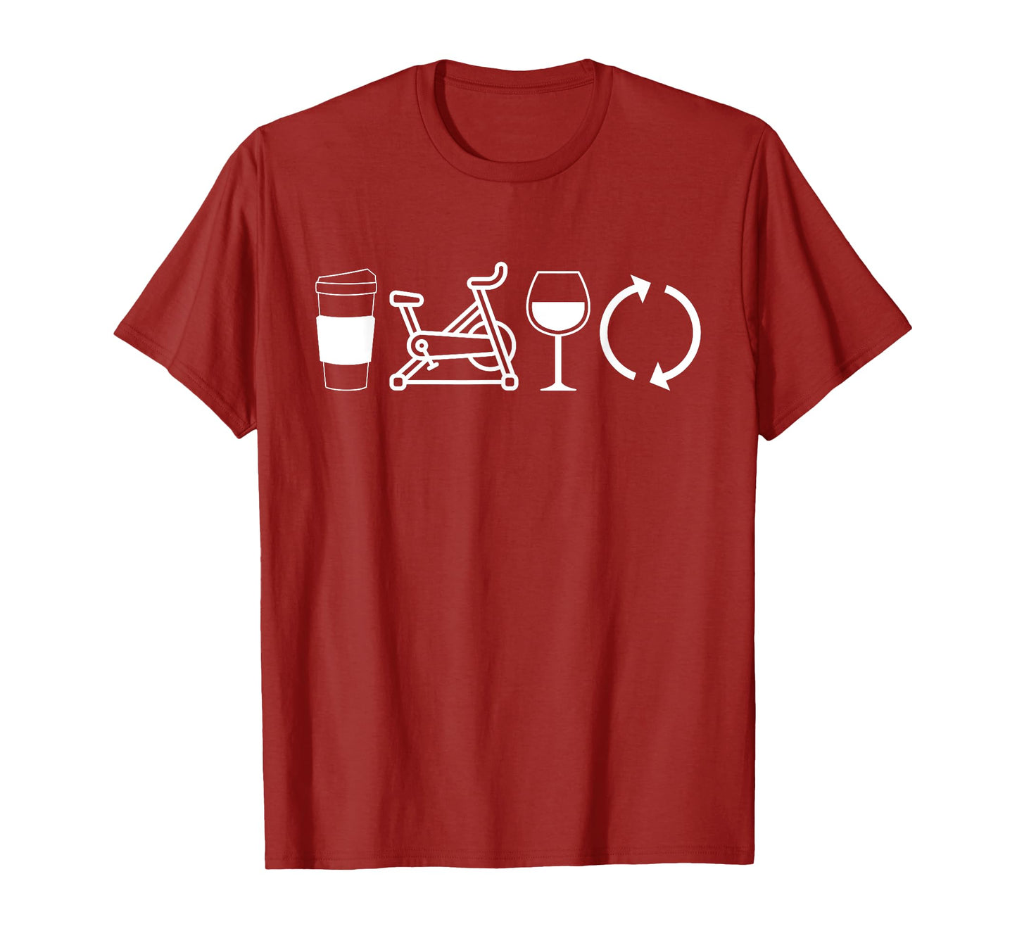 Coffee Spin Wine Repeat Funny Spinning Class Workout Gym T-Shirt