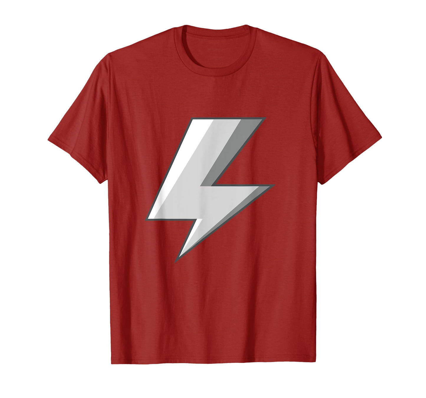 Lightning Bolt White Grey Graphic Tee Easy Halloween Costume T-Shirt