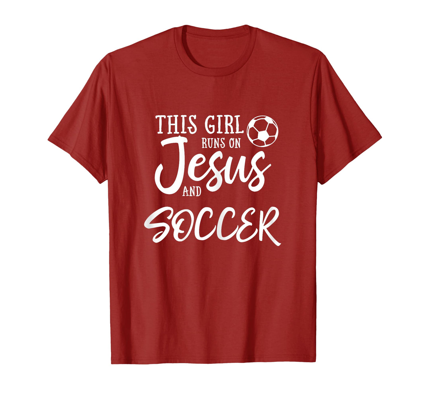 This Girl Runs On Jesus And Soccer Shirt Christian Gift T-Shirt