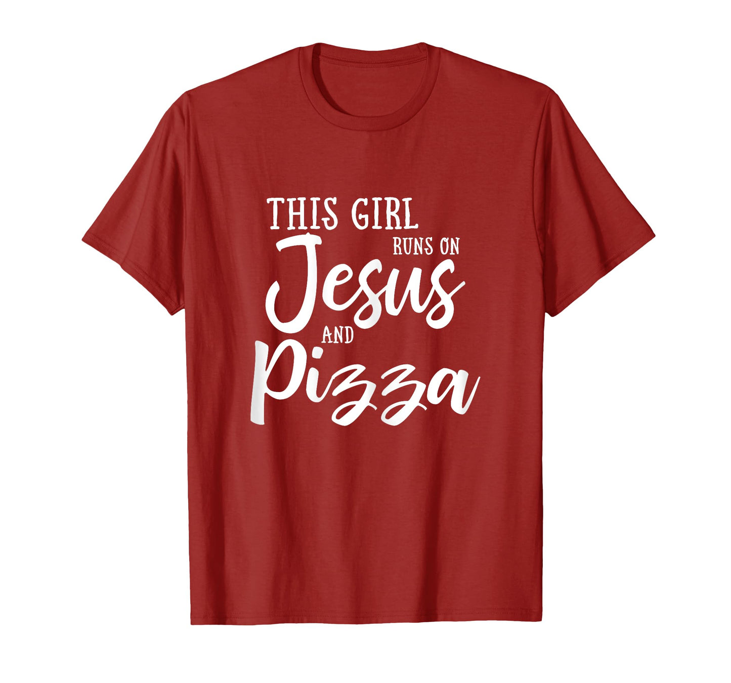 This Girl Runs On Jesus And Pizza Shirt Christian Gift