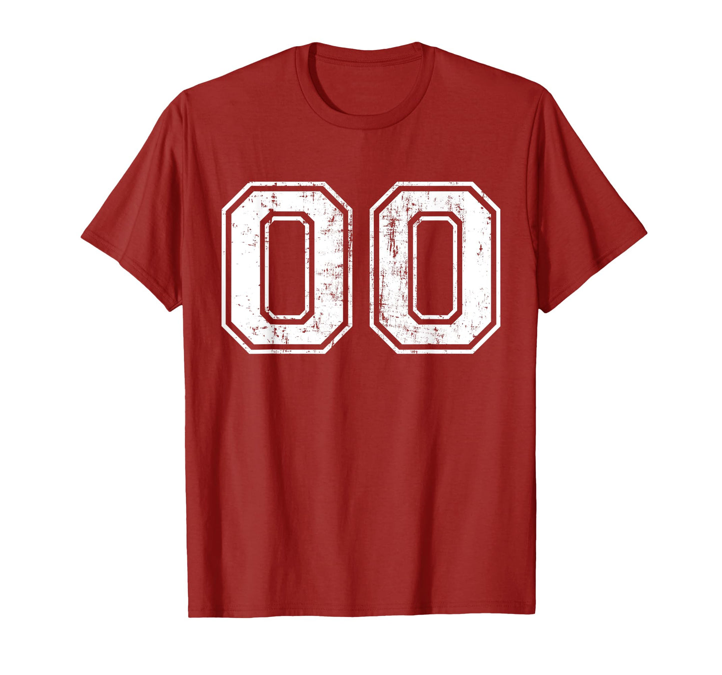 Number 00 Distressed Vintage Sports Training Practice Team T-Shirt