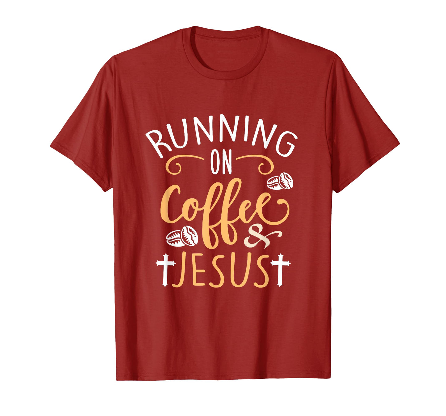 Running on Coffee and Jesus T-Shirt Fun Sport Christian Tee T-Shirt