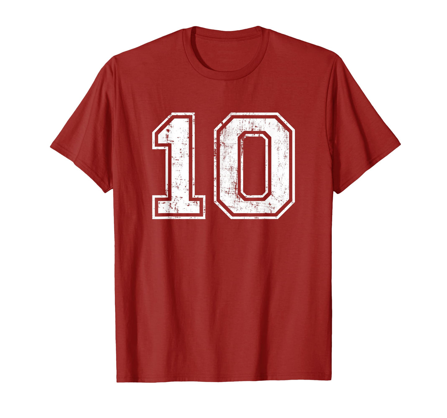 Number 10 Distressed Vintage Ten Sports Training Practice T-Shirt