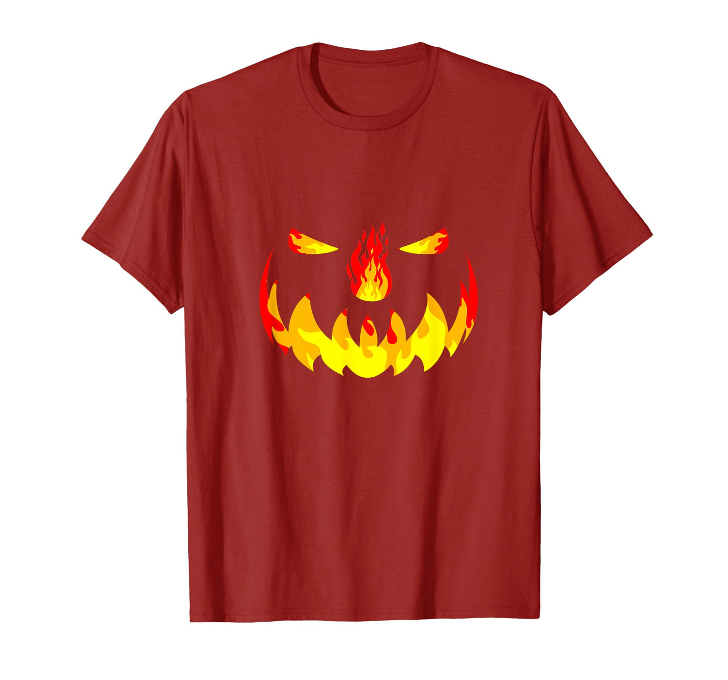 Pumpkin Jack O Lantern Fire Face Halloween Men Boys Kids T-Shirt