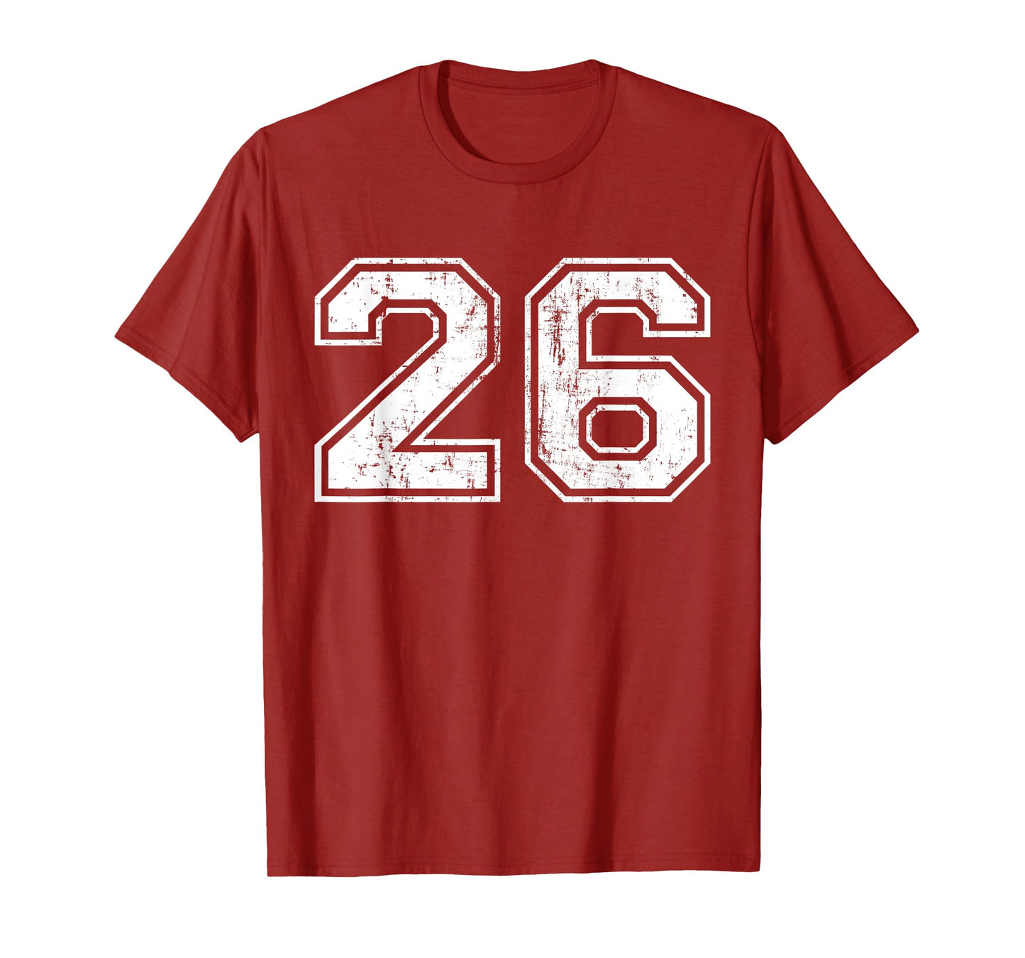 Number 26 Distressed Vintage Twenty Six Sports Team Practice T-Shirt