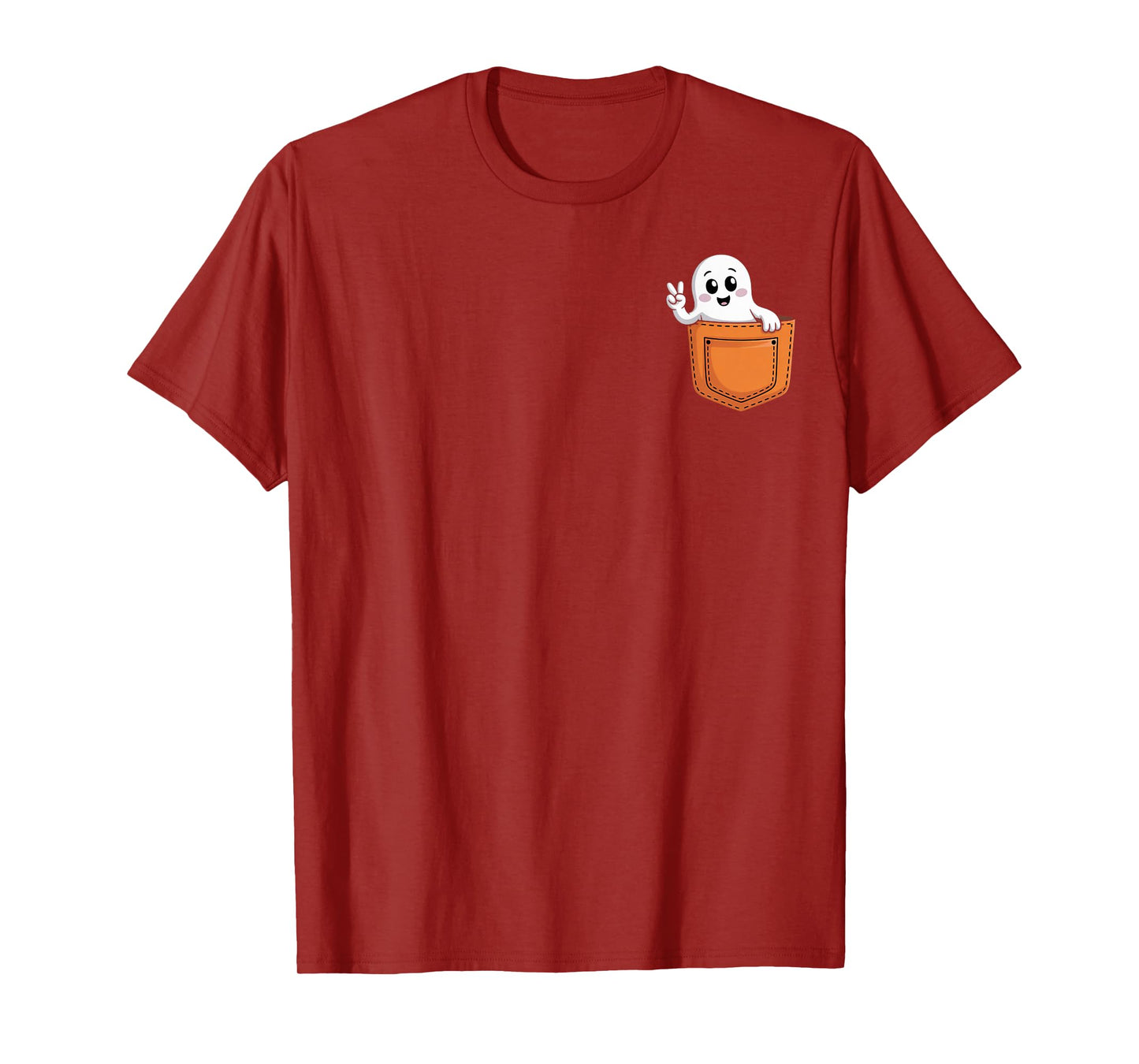 Halloween Ghost Spooky Season Costume Pocket Men Women Kids T-Shirt