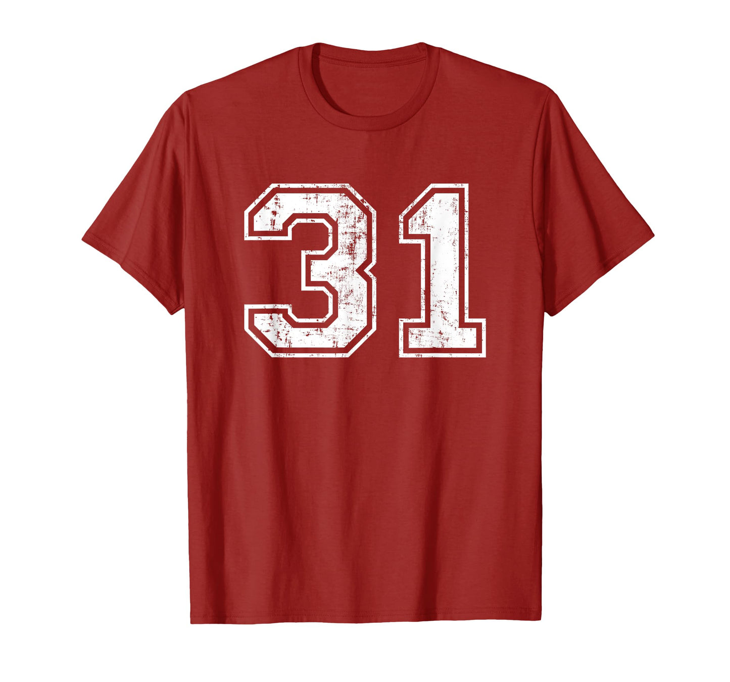 Number 31 Distressed Vintage Thirty One Sports Team Practice T-Shirt