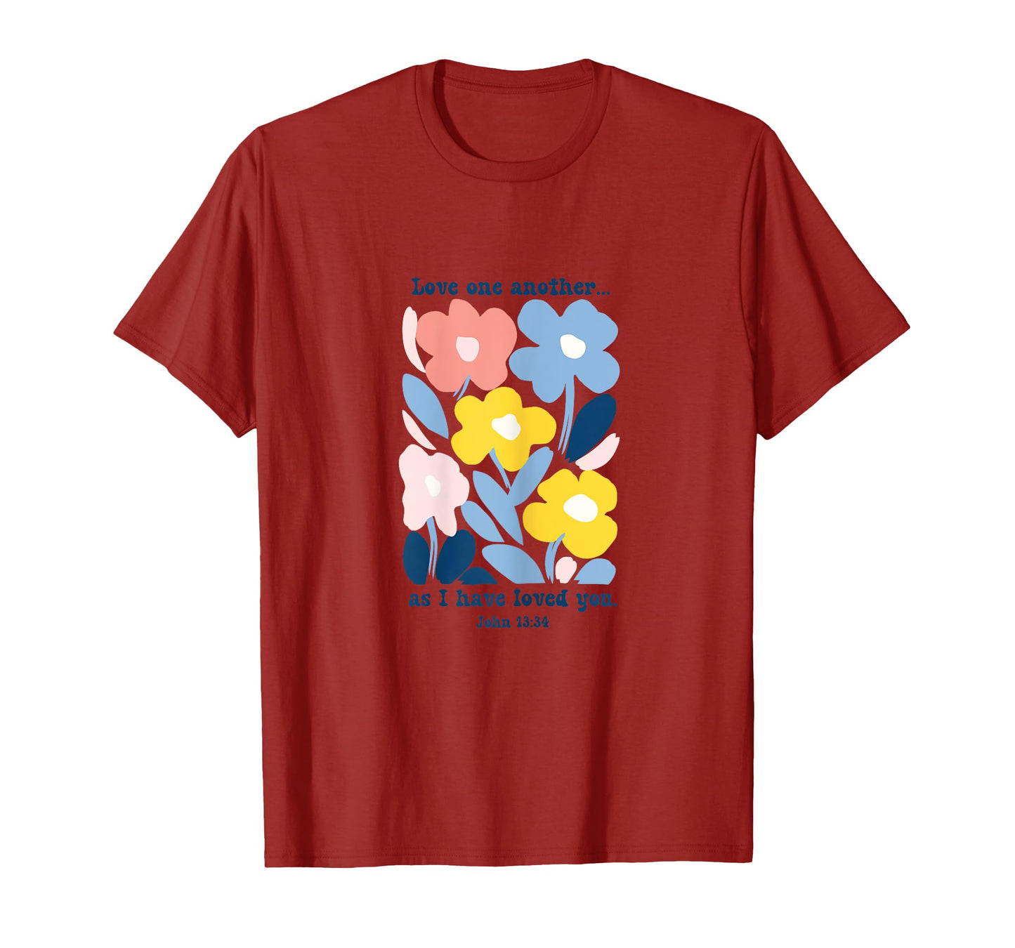 Love One Another As I Have Loved You Boho Pastel Floral T-Shirt