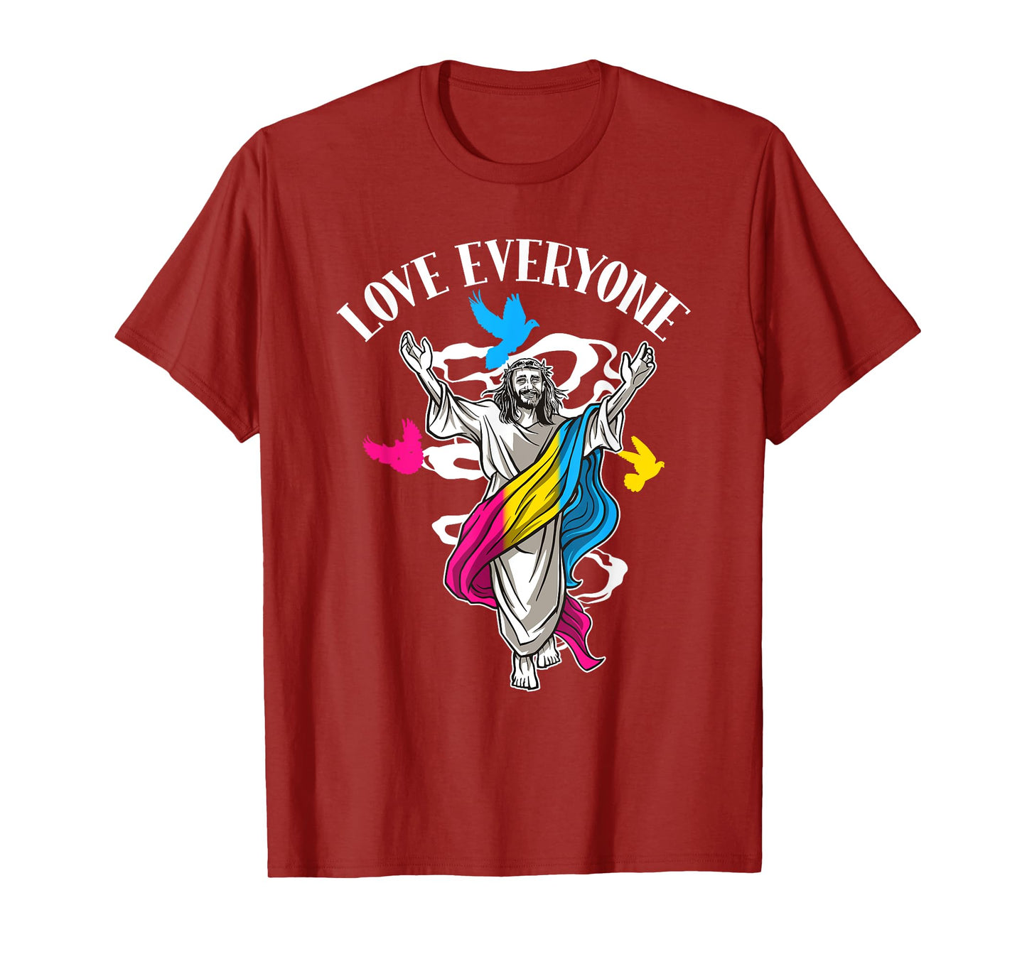 Love Everyone, Christian Pan Pride Jesus, Pansexual Love T-Shirt
