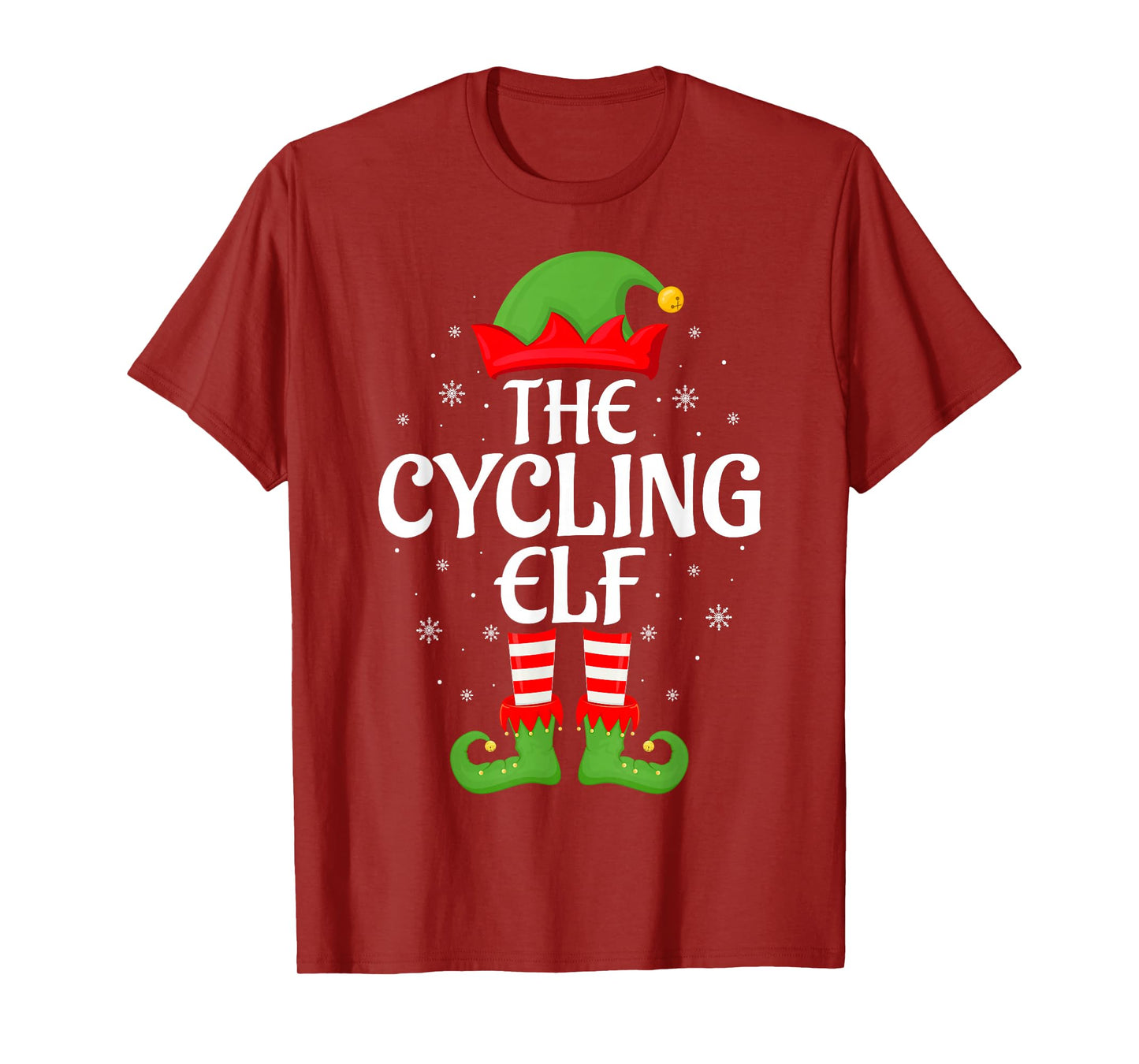 Cycling Elf Xmas Family Matching Elf Squad Christmas T-Shirt