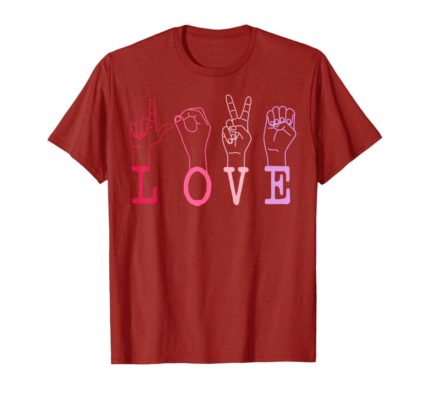 Vintage Valentine's Day Sign Language ASL Love Gift T-Shirt