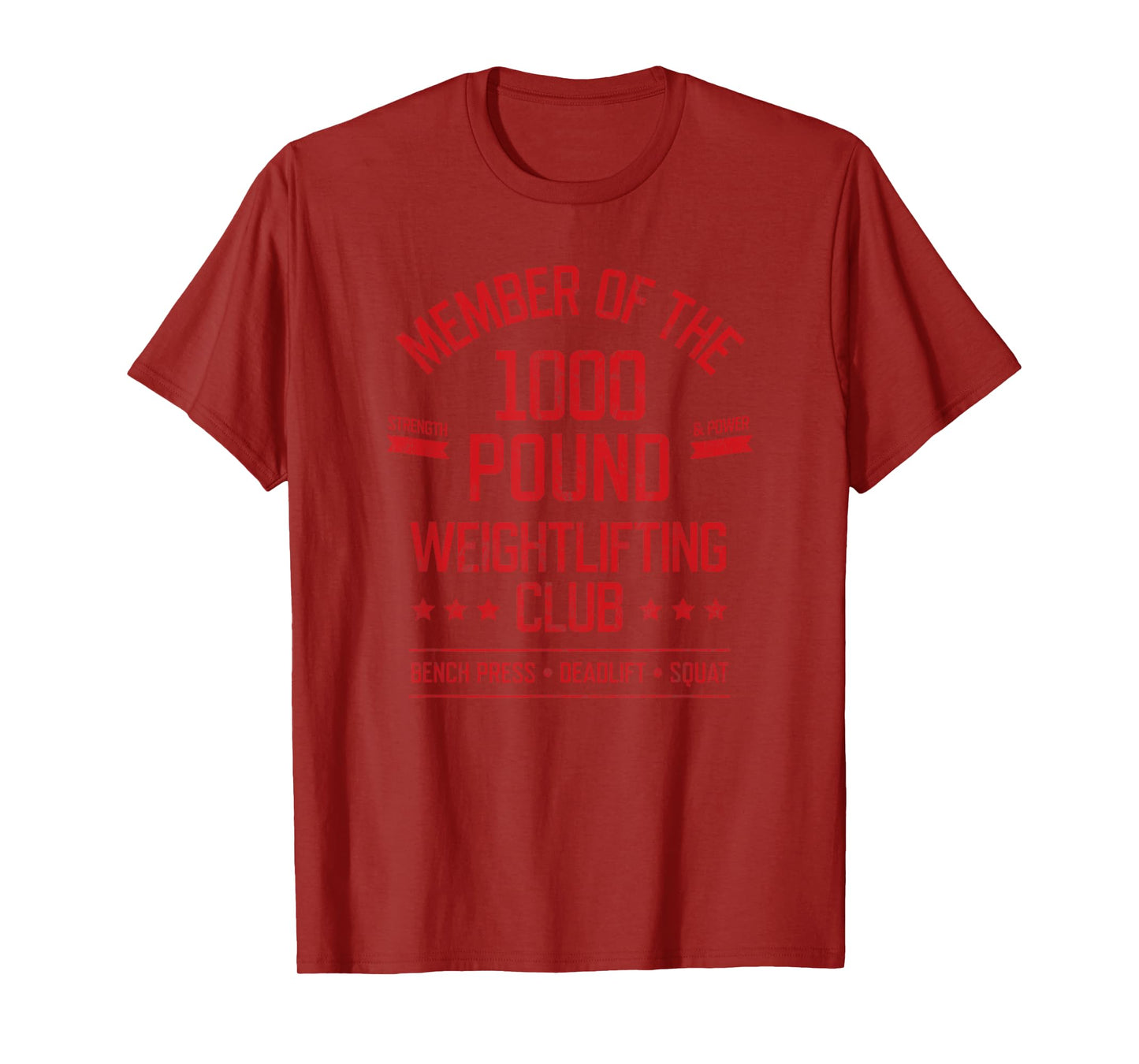 1000 Pound Weightlifting Club Strong Powerlifter T-Shirt T-Shirt