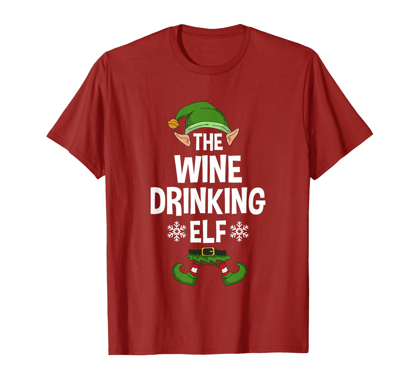 The Wine Drinking Elf Party Family Group Matching X-Mas T-Shirt