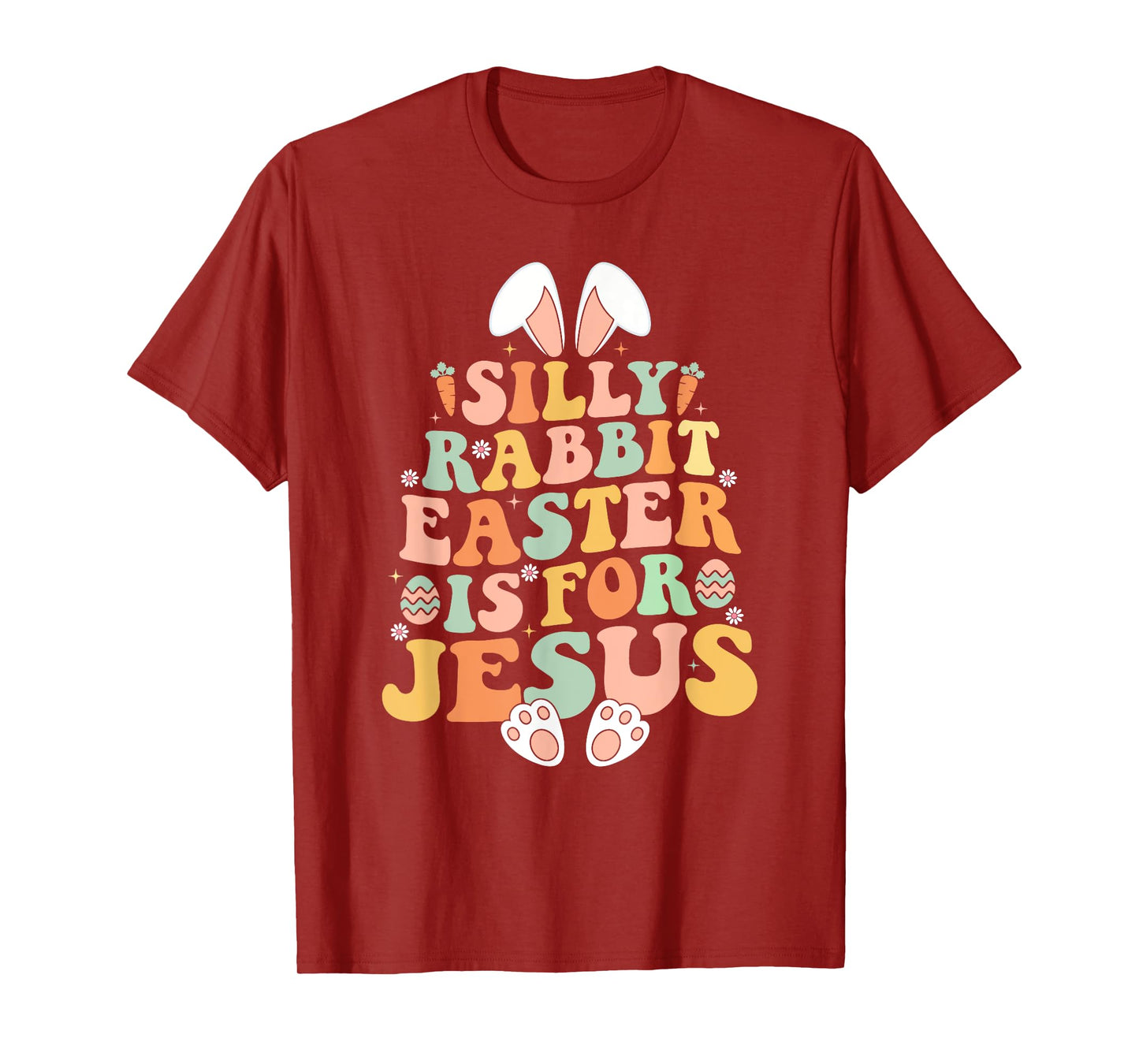 Retro Groovy Silly Rabbit Easter Is For Jesus Christian T-Shirt