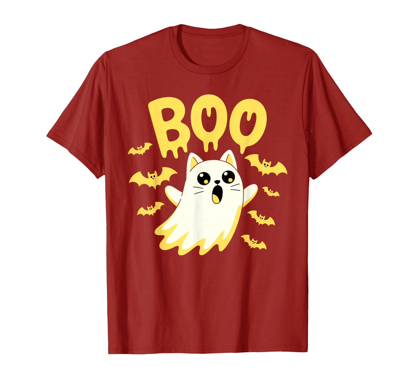 CAT Ghost Boo Cute Kitty Cats Lover Halloween Women Men T-Shirt