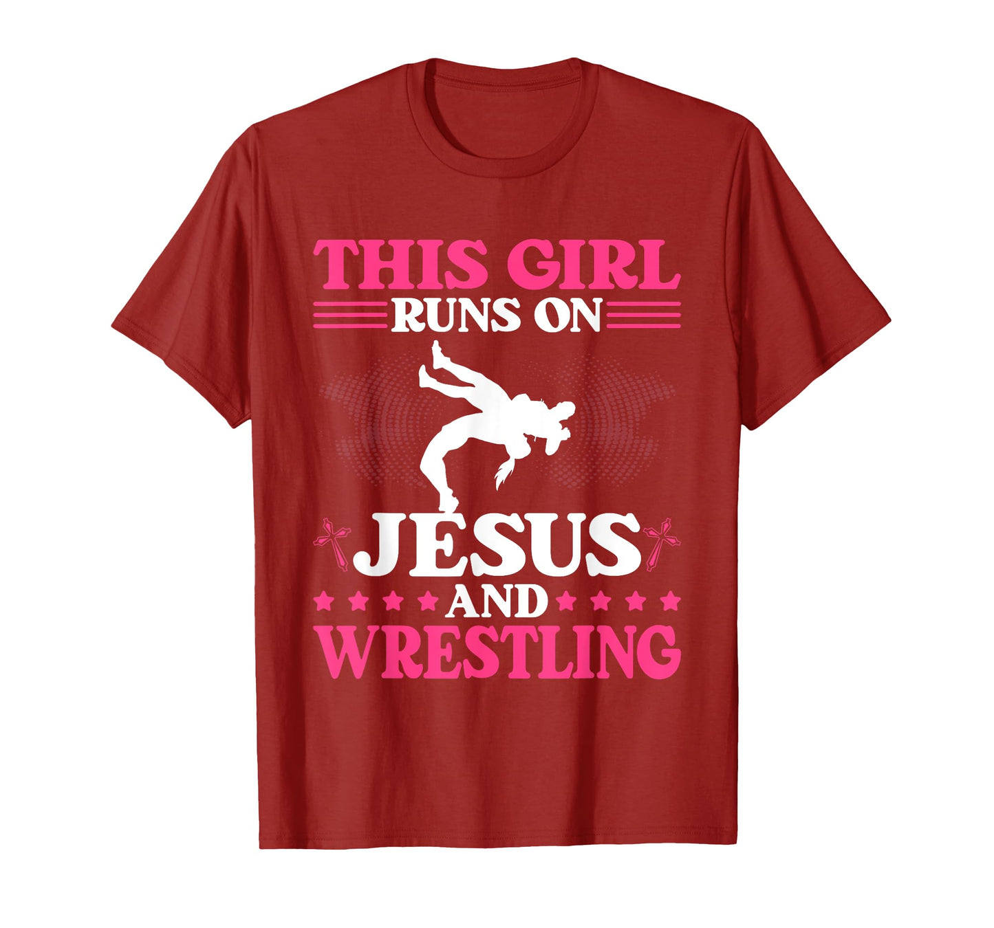 This Girl Runs On Jesus And Wrestling T-Shirt
