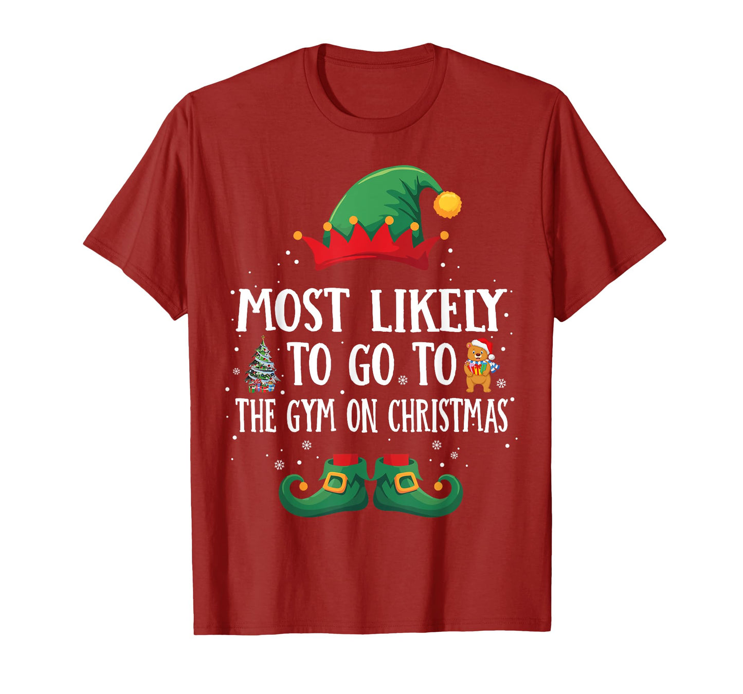 Most Likely To Go To The Gym Matching Christmas Elf T-Shirt