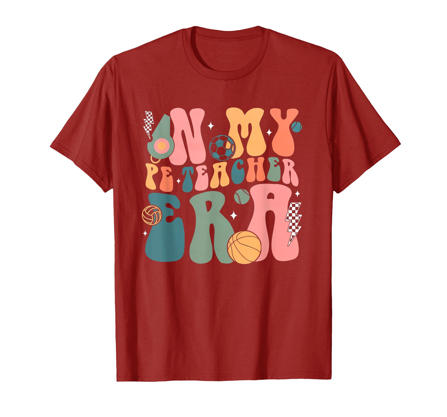 Groovy In My PE Teacher Era Physicial Education Teacher T-Shirt for Men Women