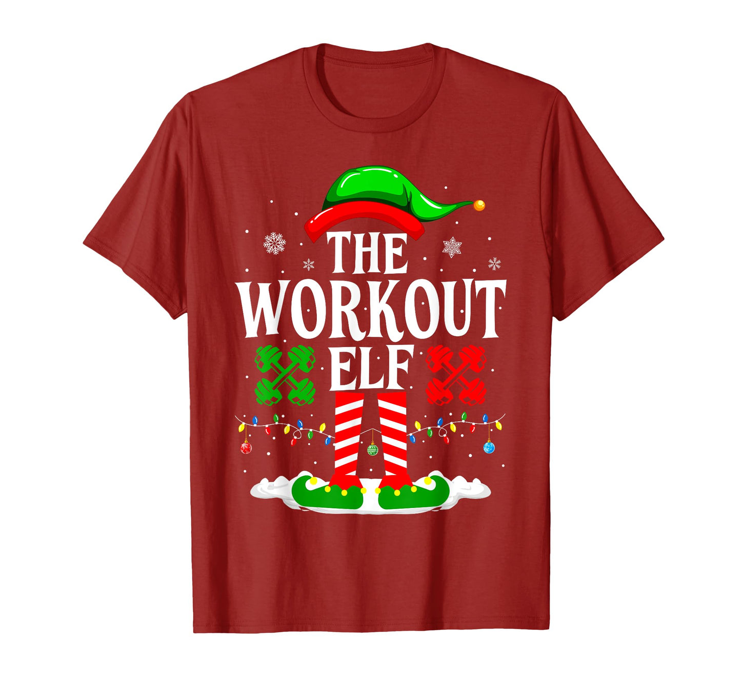 The Workout Elf Funny Fitness Christmas Gym T-Shirt