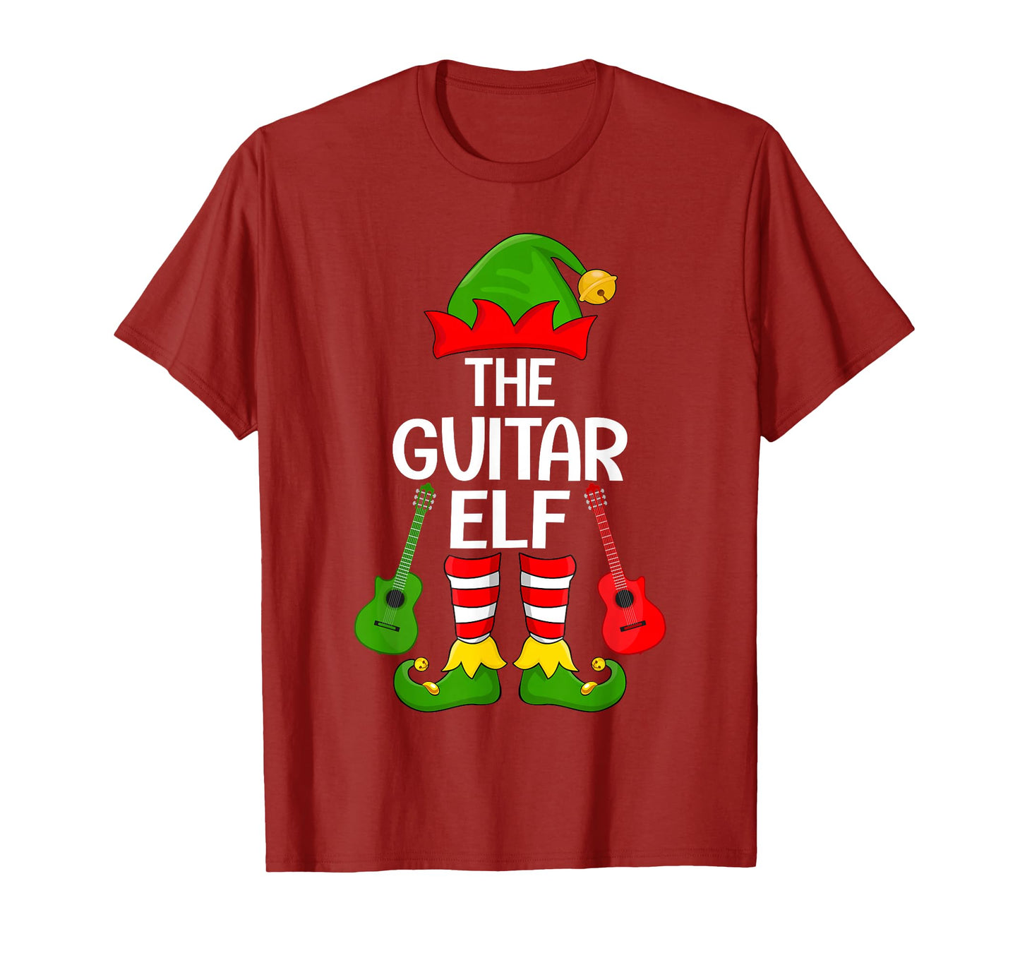 Guitar Elf Xmas Family Matching Elf Squad Christmas T-Shirt