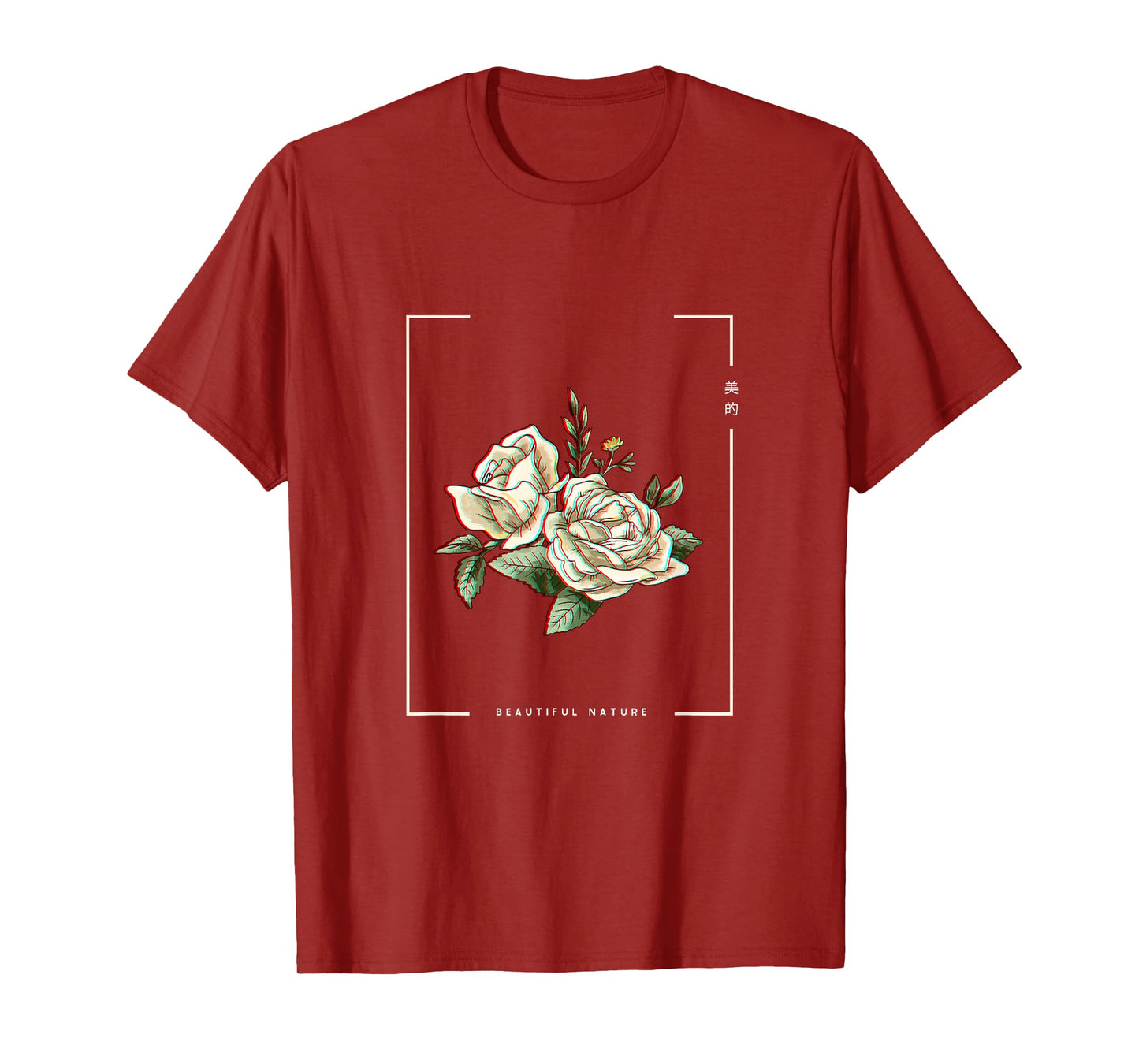 Japanese Aesthetic Vaporwave Nature Flower Glitch Anime T-Shirt