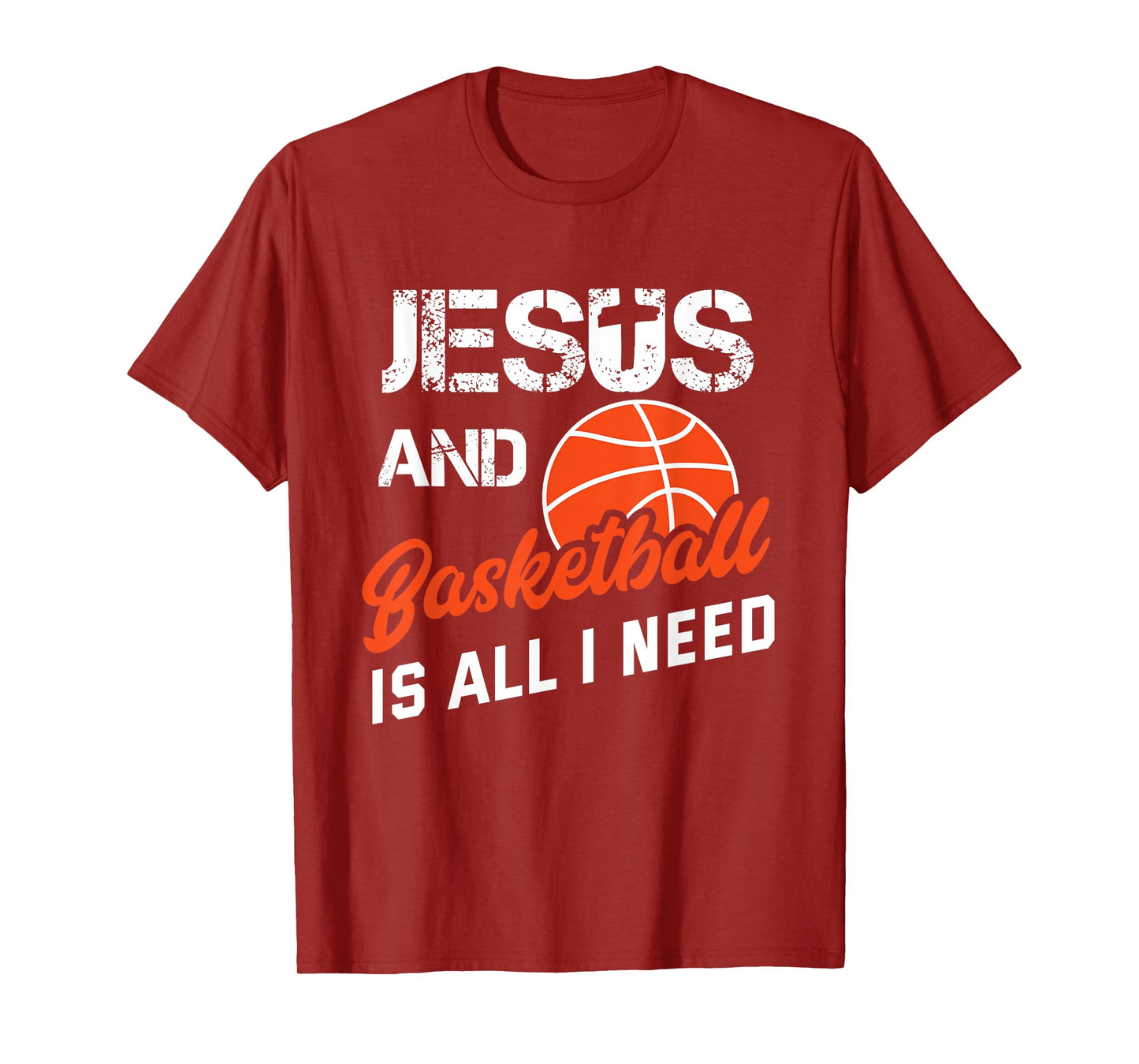 Vintage Jesus And Basketball Is All I Need Player Religious T-Shirt
