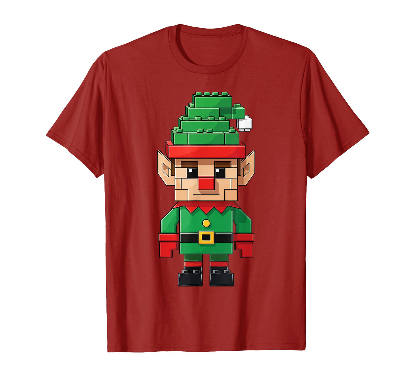 Block Building Builder Brick Master Builder Christmas Elf T-Shirt