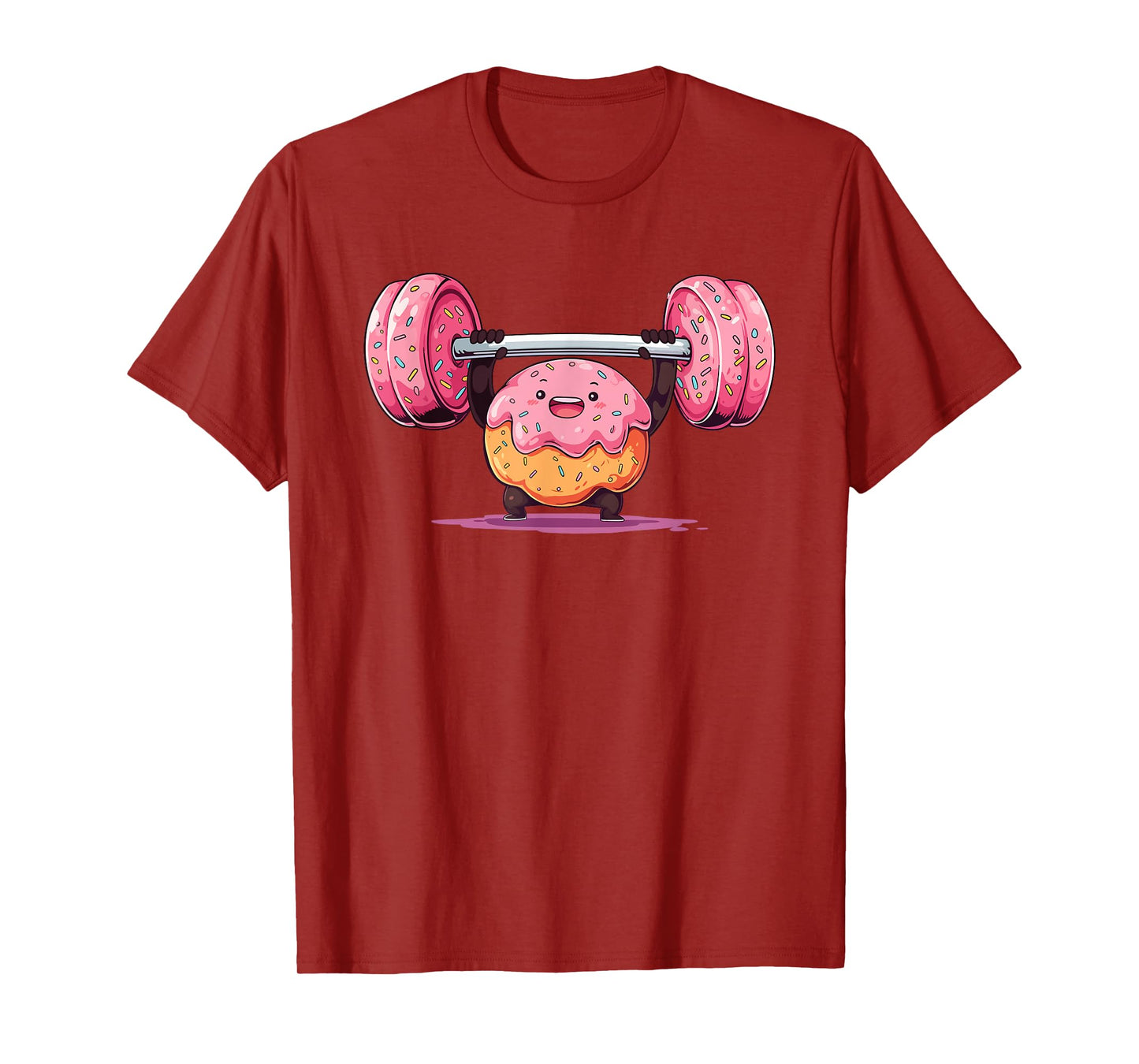 Donut Weightlifting Barbell Workout Gym Weightlifter Mens T-Shirt