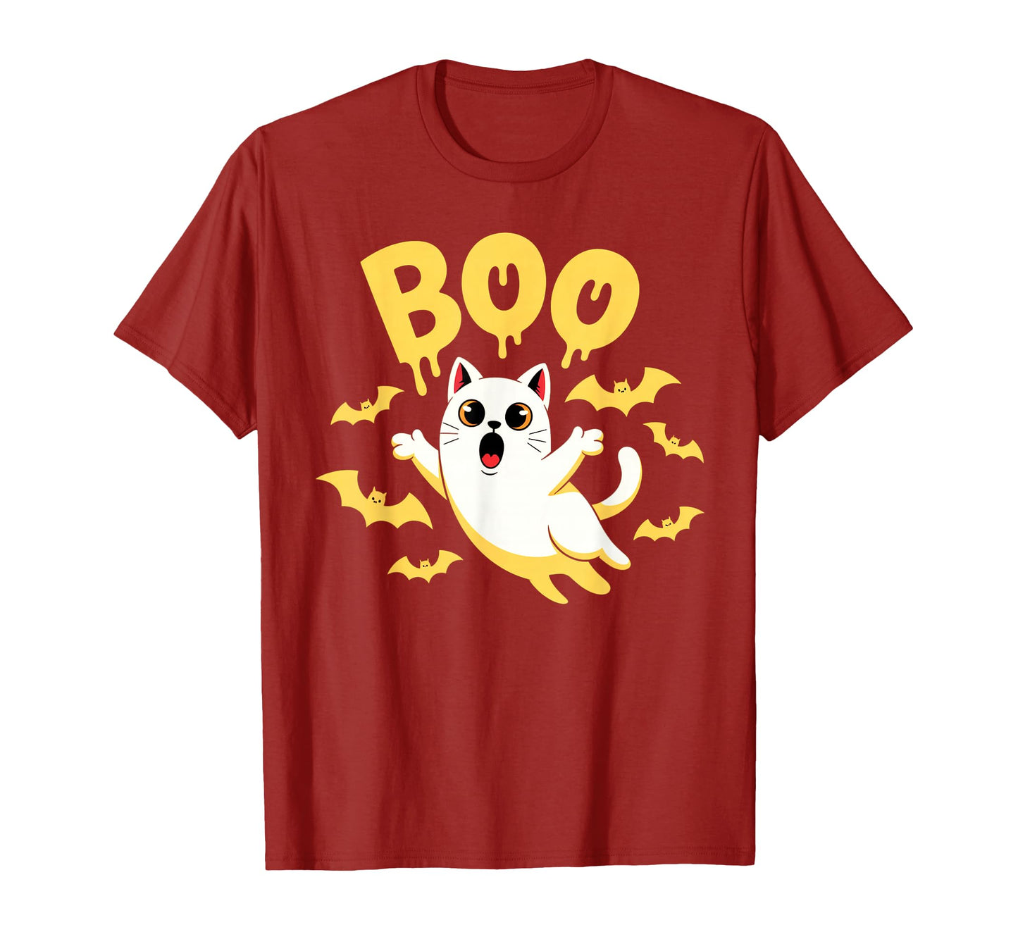 CAT Ghost Boo Cute Kitty Cats Lover Halloween Women Men T-Shirt