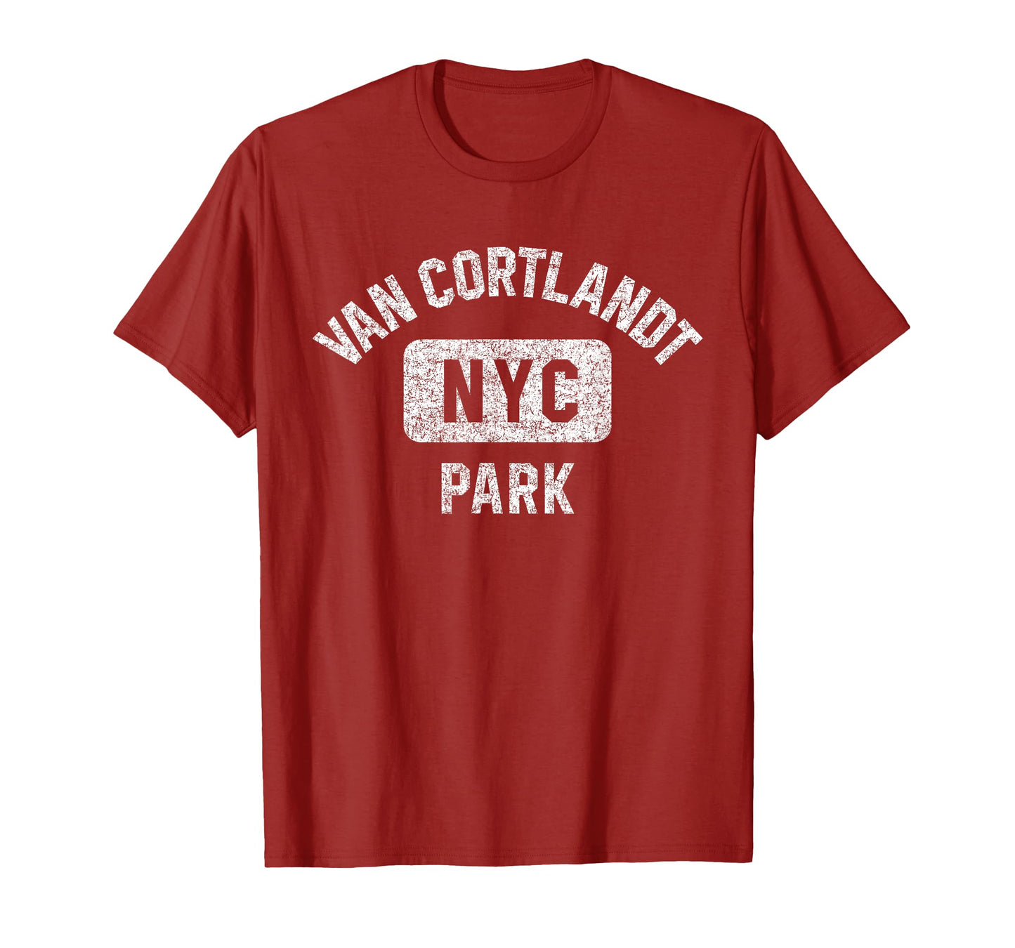 Van Cortlandt Park NYC Gym Style Distressed White Print T-Shirt