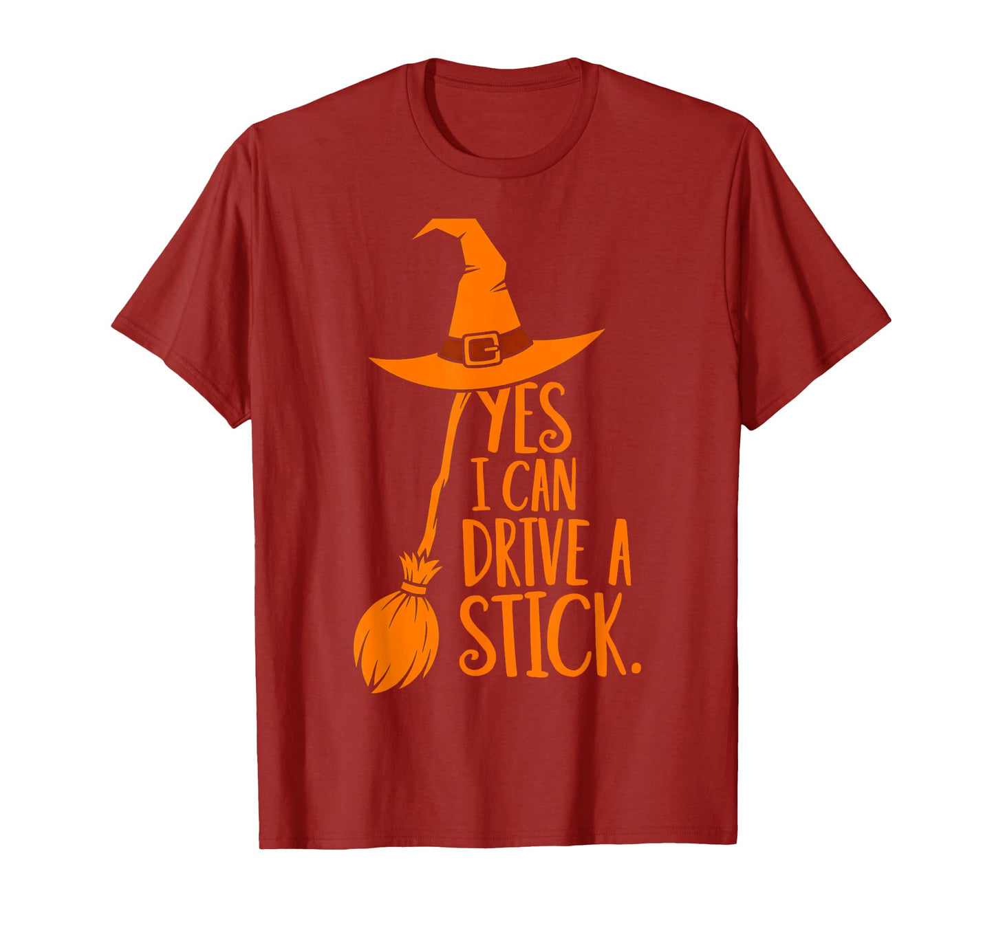 Yes I Can Drive A Stick Funny Halloween Spooky Witch T-Shirt