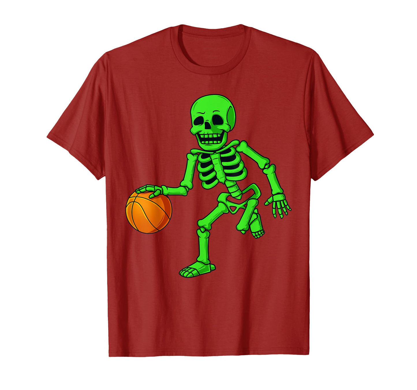 Halloween Skeleton Dribbling Basketball Boys Girls Kids T-Shirt