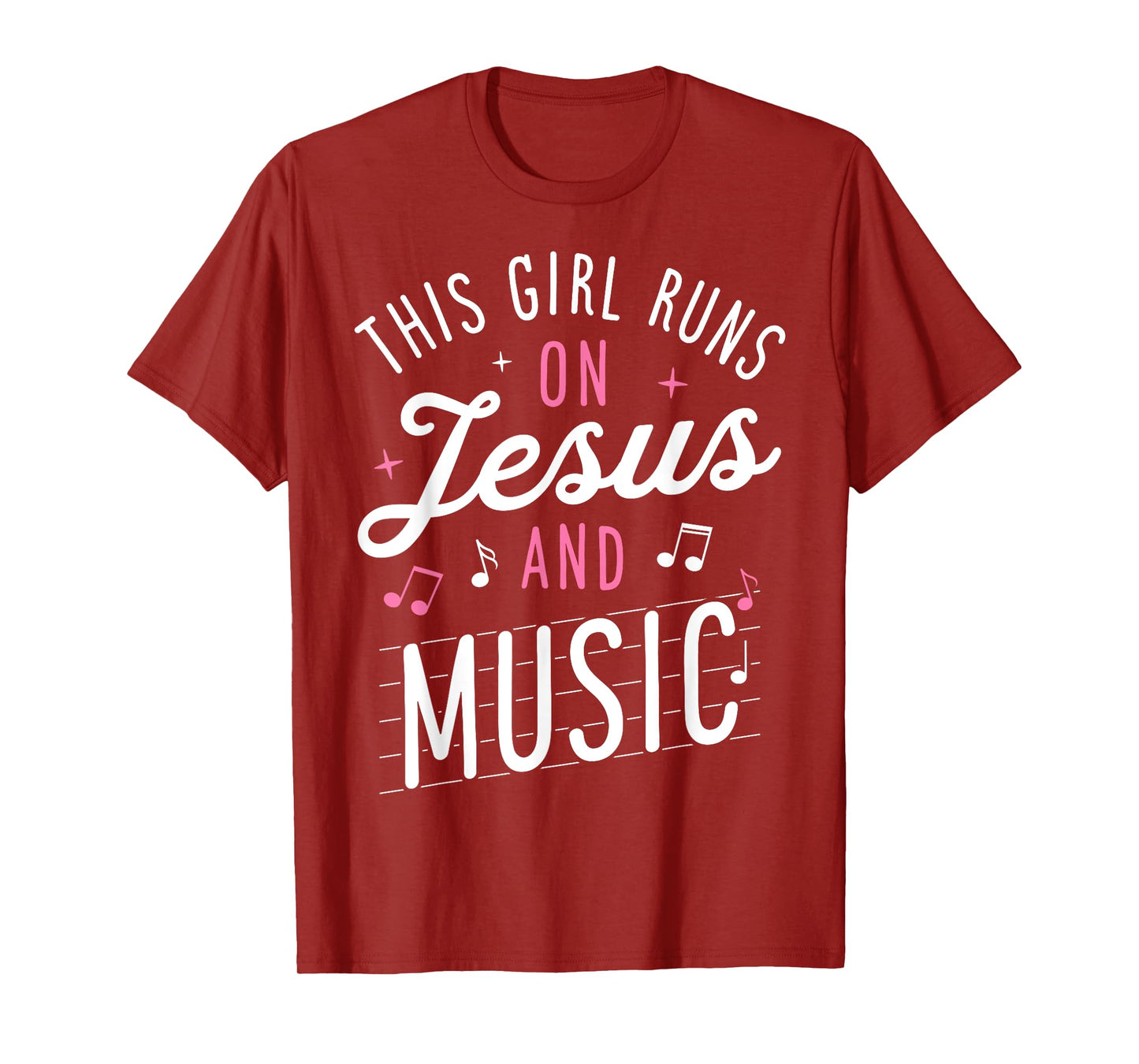 This Girl Runs On Jesus And Music Lover Christian Women Gift T-Shirt