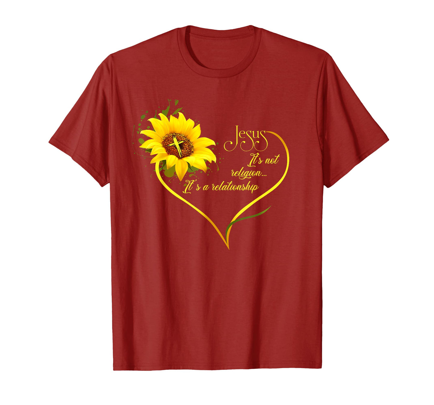 Jesus It's not a Religion It's a Relationship Sunflower Art Short Sleeve T-Shirt