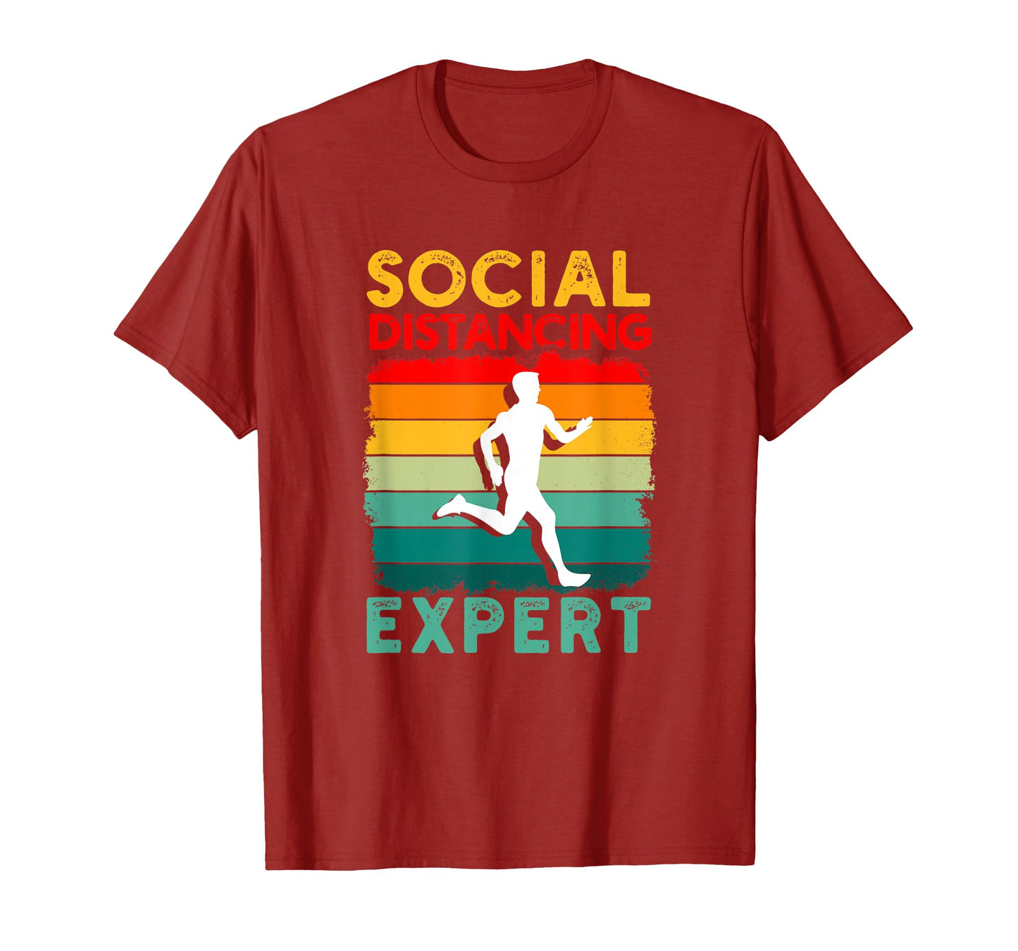 Running Sports Pun Social Distancing Expert Funny Runner T-Shirt