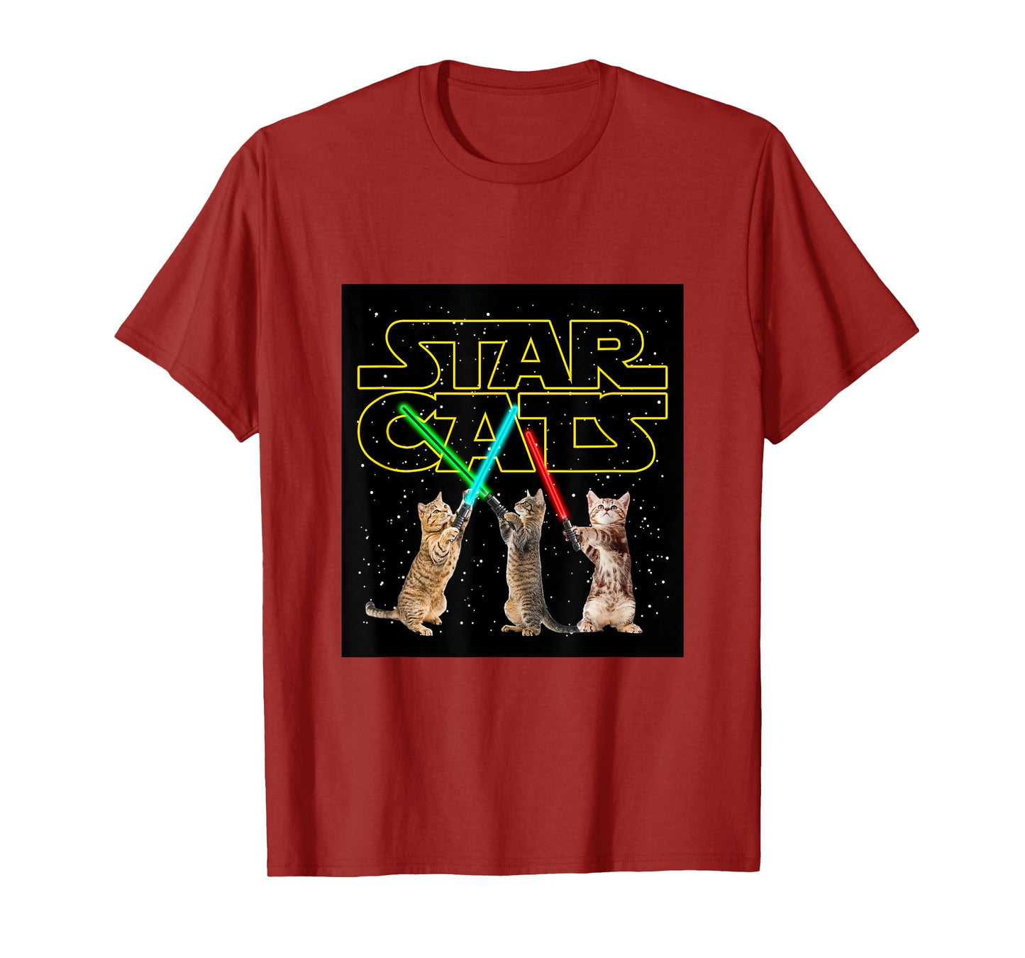 Cool Funny Cats Play in Space Cartoon Anime Graphic Designs T-Shirt