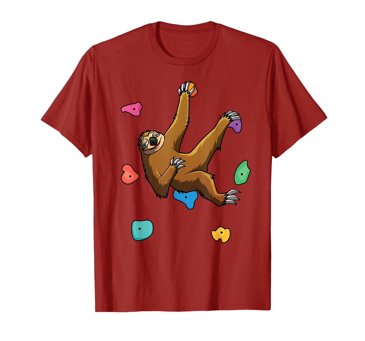 Funny Sloth Bouldering Design Men Women Kids Rock Climbers T-Shirt