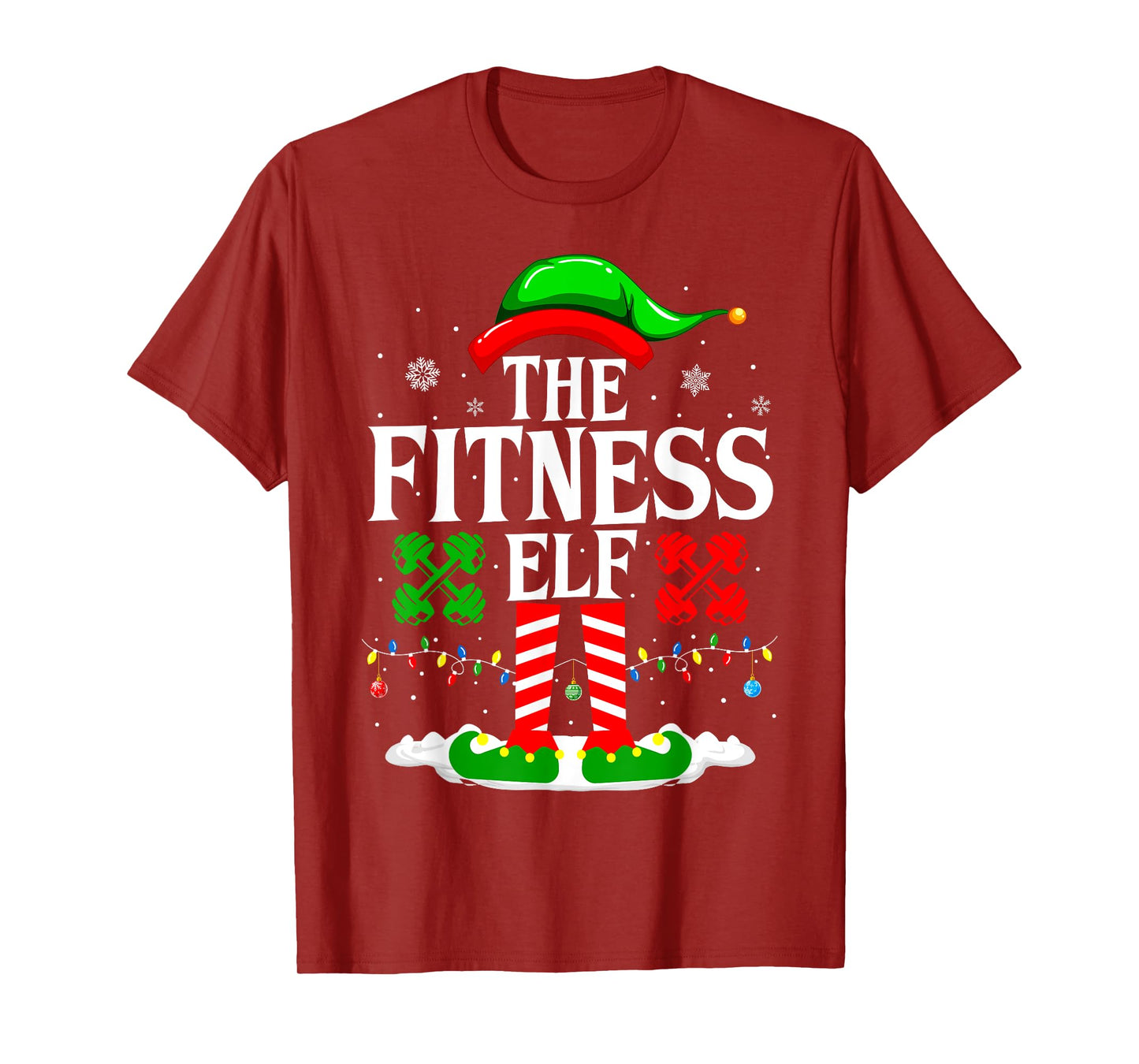 The Fitness Elf Funny Workout Xmas Fitness Christmas Gym T-Shirt