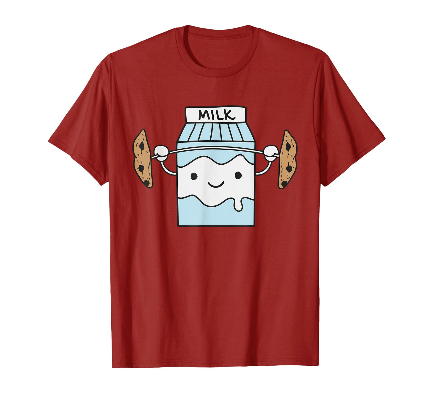 Milk Lifting Cookies Funny Food Snatch Squat Barbell Gym T-Shirt