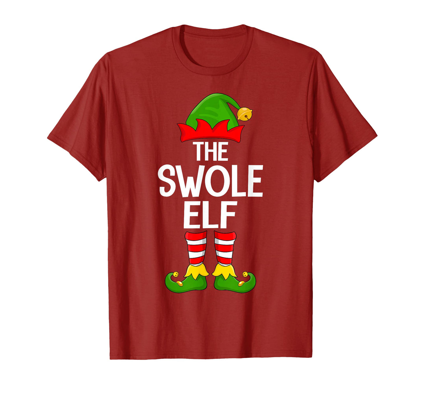 Swole Elf Xmas Matching Family Elf Squad Christmas T-Shirt
