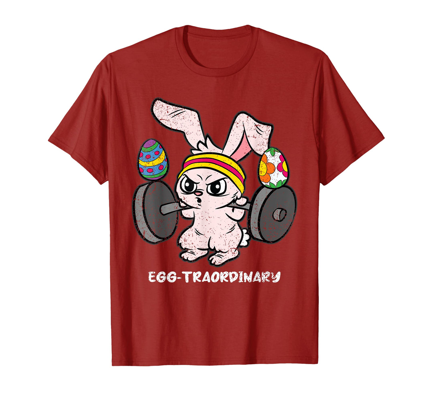 Egg-Traordinary Bunny Weight Lifting Easter Cute Gym Workout T-Shirt