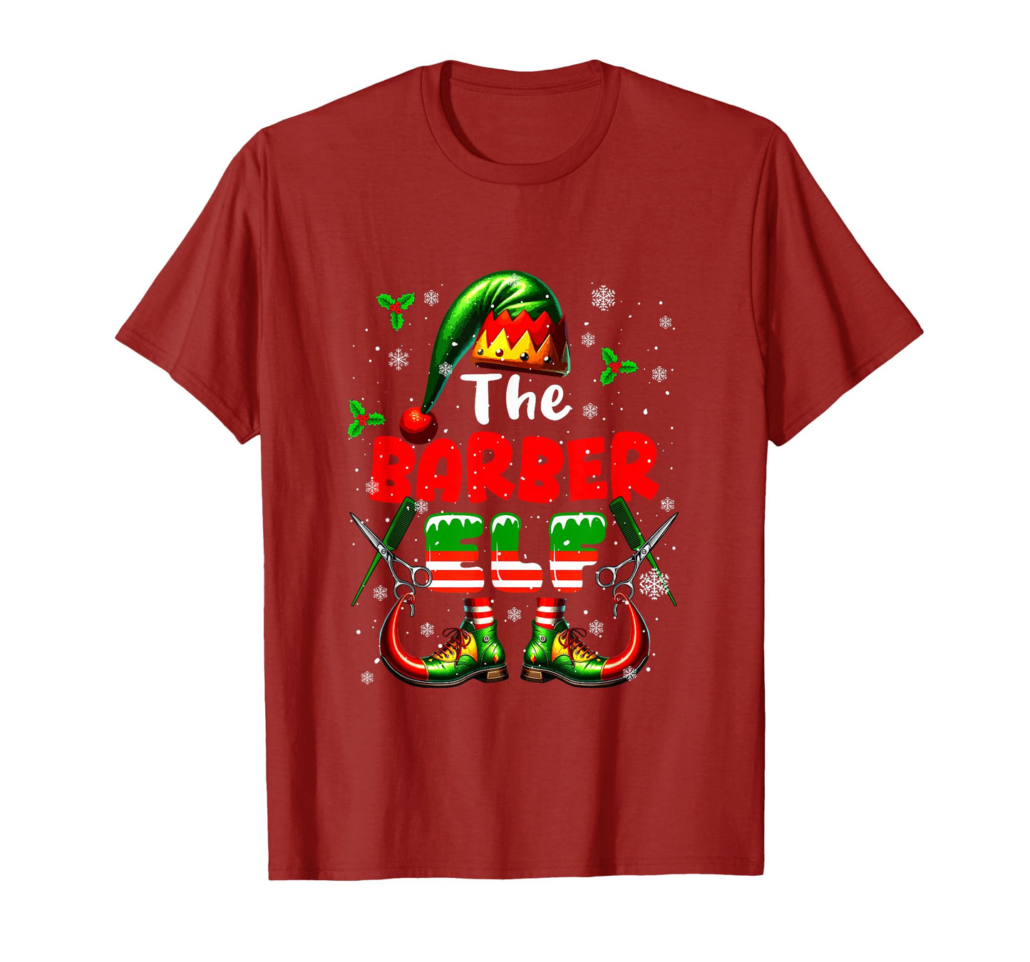 The Barber Elf Christmas Funny Job Team Matching Parties T-Shirt