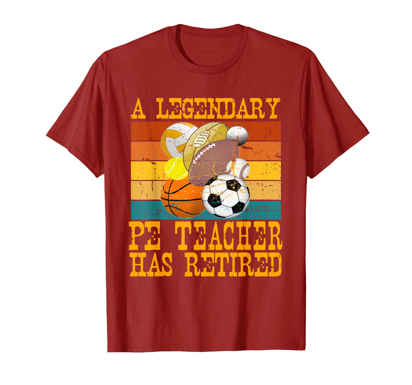 Legendary PE Teacher Has Retired Retro Retirement Party T-Shirt