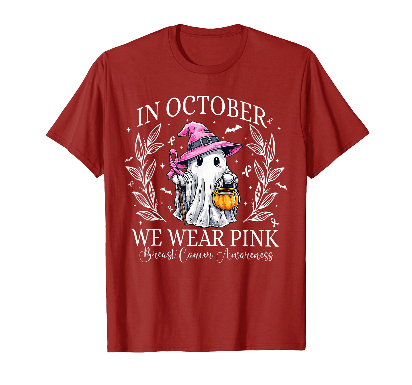 Breast Cancer Awareness Women Girls We Wear Pink in October T-Shirt