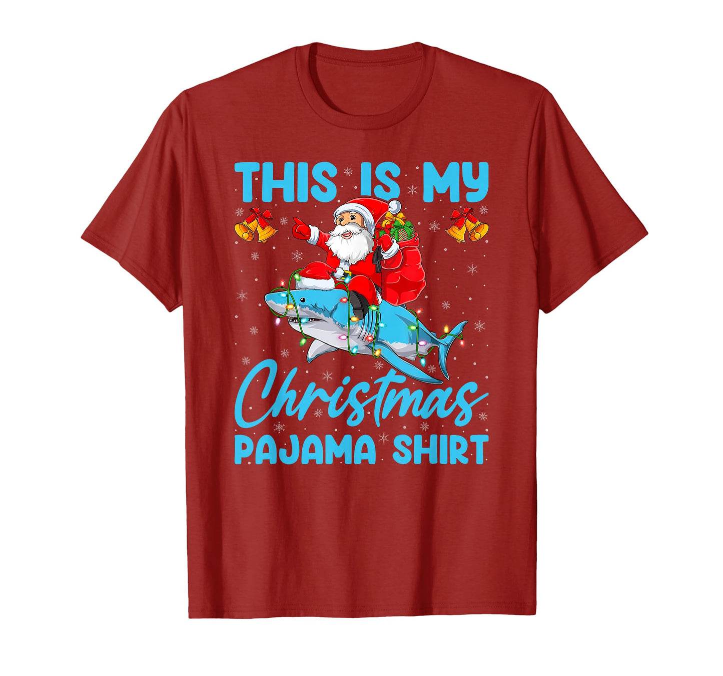 This is My Christmas Pajamas Funny Santa Riding Shark Xmas T-Shirt