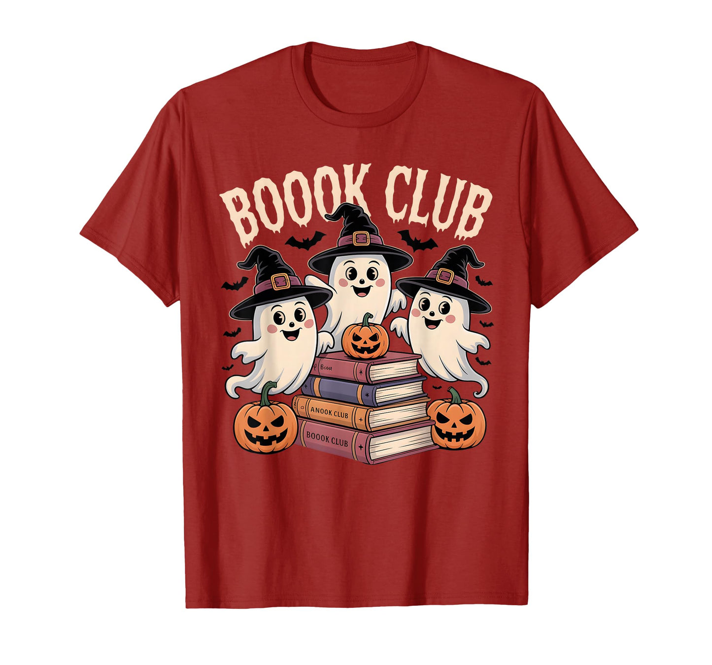Boo Ghost Book Club Books Halloween Teacher School Outfit T-Shirt