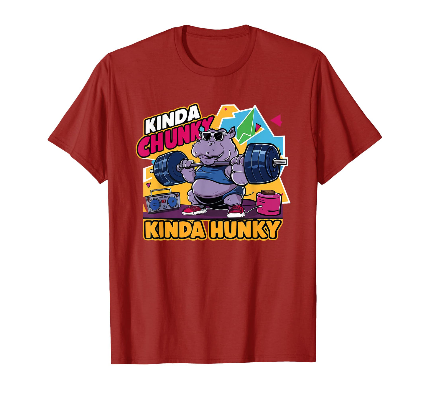 Kinda Chunky Kinda Hunky Funny Bodybuilding Gym Weightlifter T-Shirt